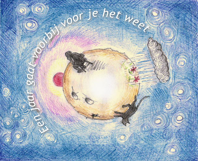 new year's card, click makes big